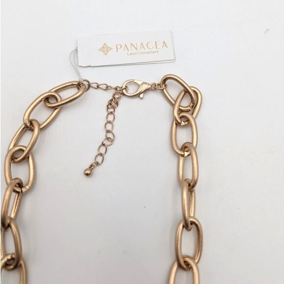 Panacea Women's Gold Tone Oval Link Chain Necklace with Lobster Clasp - Picture 2 of 5
